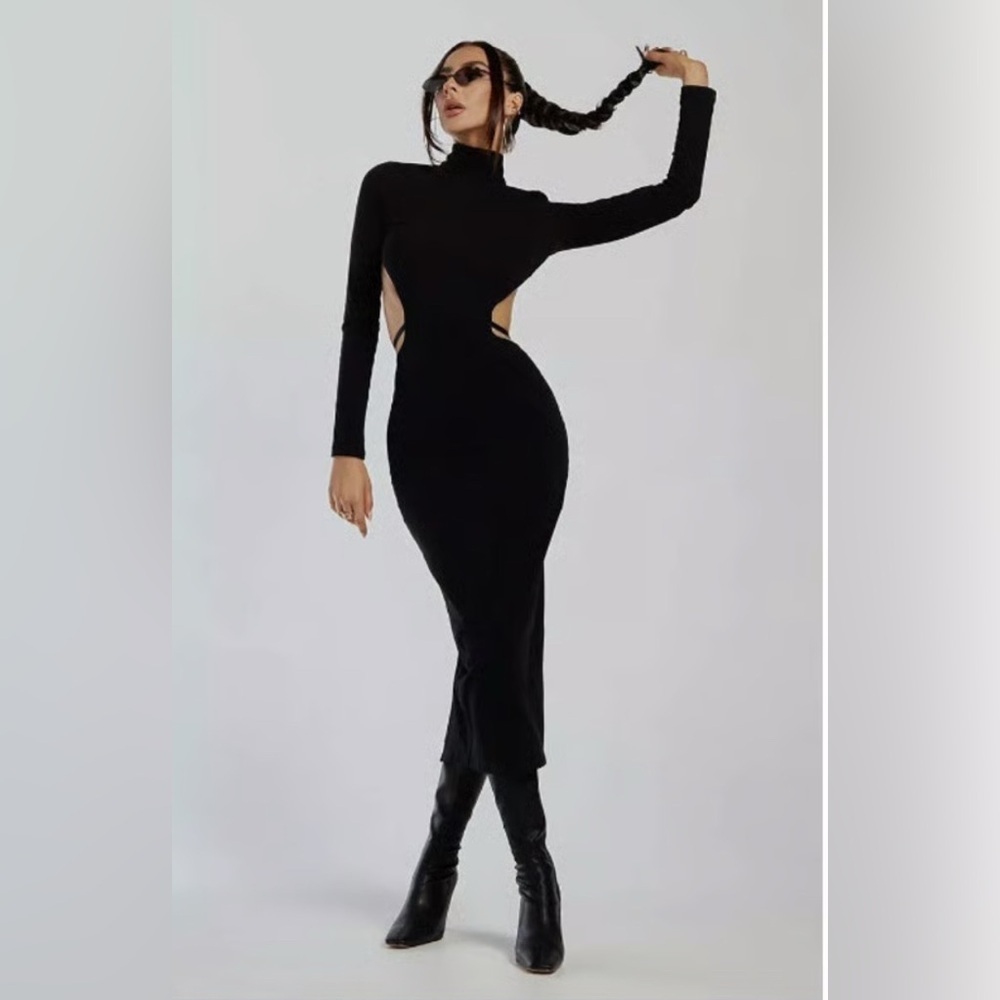 IZI ANGUS X RUNAWAY WOMENS VALKYRIE DRESS - BLACK